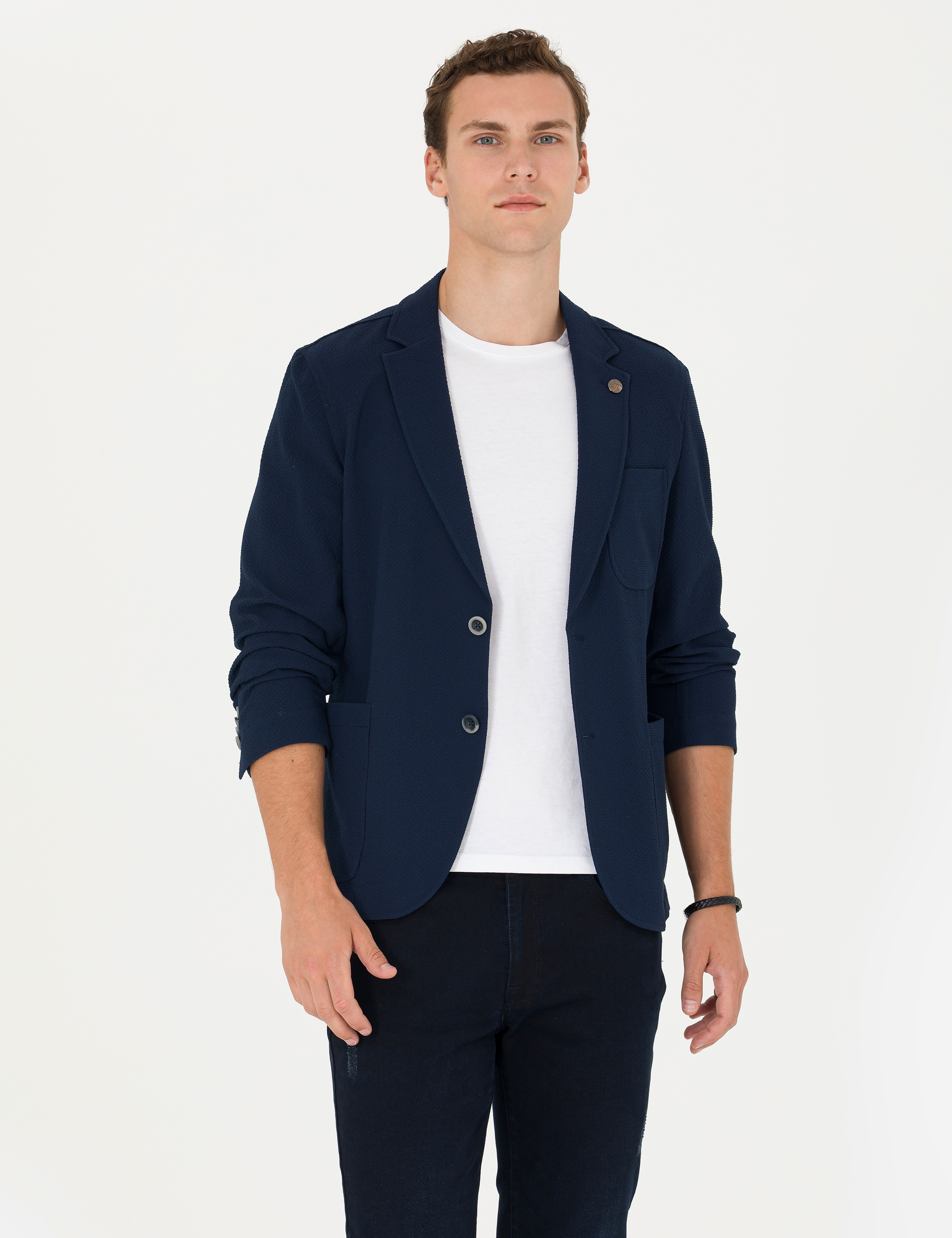 Lacivert Ekstra Slim Fit Blazer Ceket - Image 1