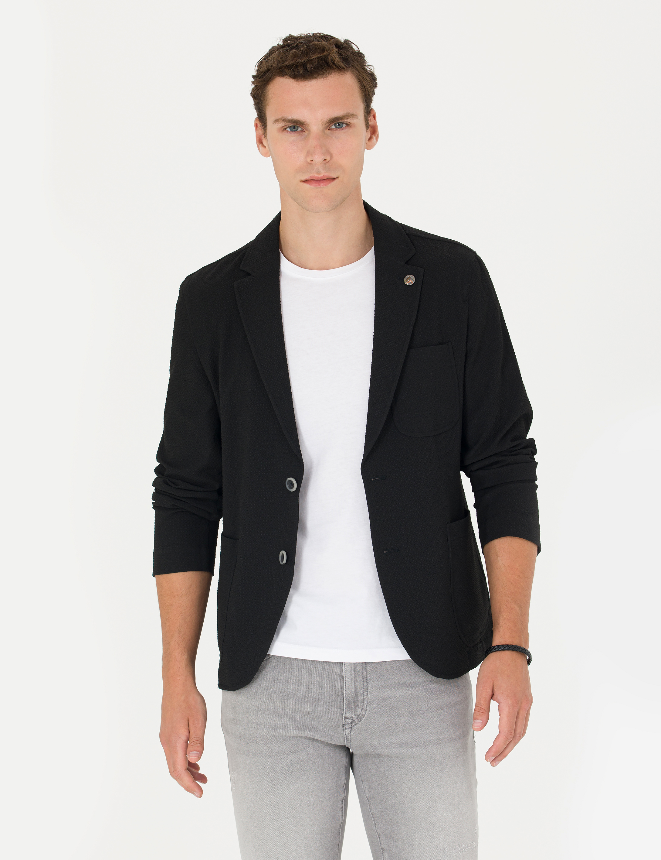 Pierre Cardin Siyah Ekstra Slim Fit Blazer Ceket görsel 3