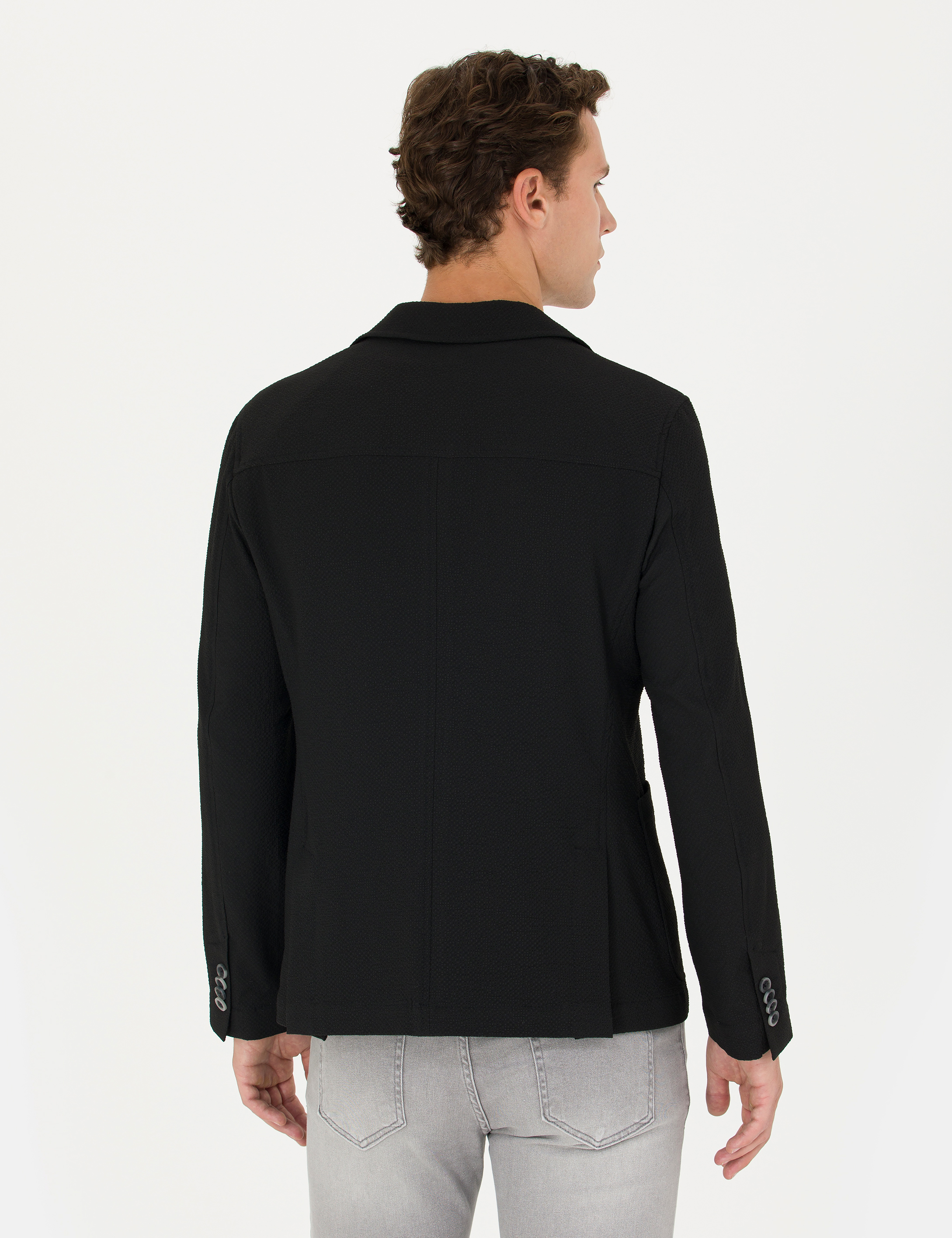 Pierre Cardin Siyah Ekstra Slim Fit Blazer Ceket görsel 5