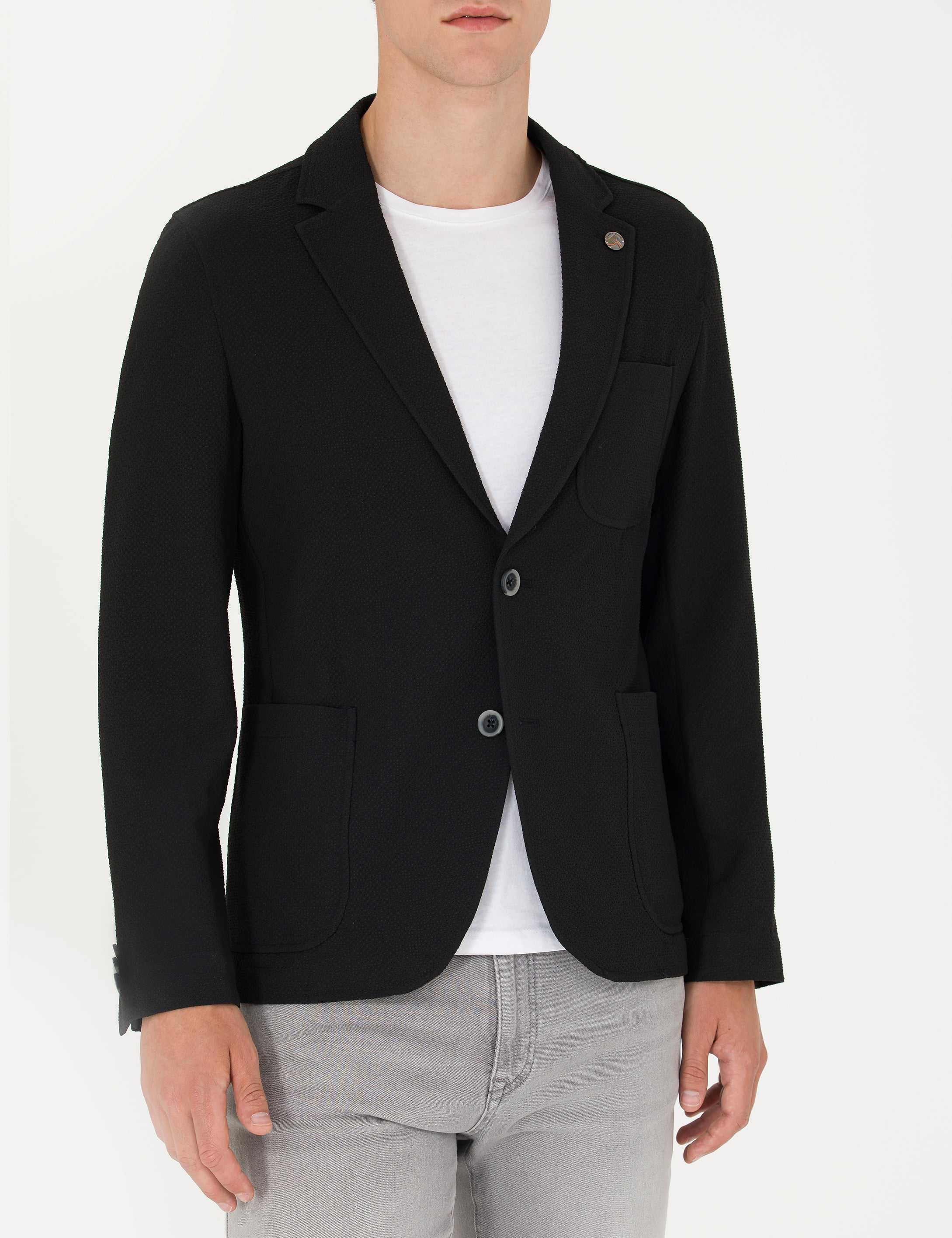 Pierre Cardin Siyah Ekstra Slim Fit Blazer Ceket görsel 6