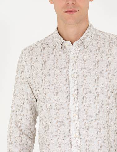 Haki Slim Fit Uzun Kollu Gömlek