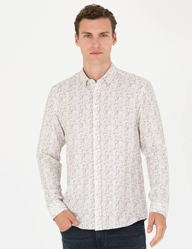 Haki Slim Fit Uzun Kollu Gömlek