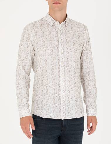 Haki Slim Fit Uzun Kollu Gömlek