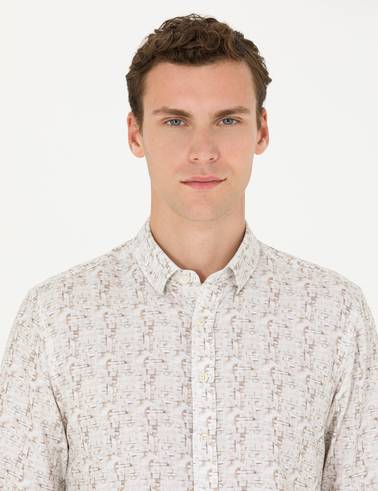 Haki Slim Fit Uzun Kollu Gömlek