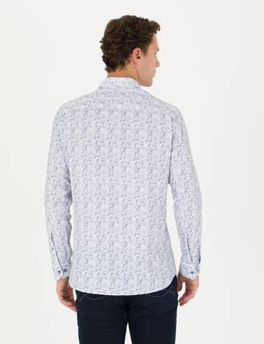 Mavi Slim Fit Uzun Kollu Gömlek