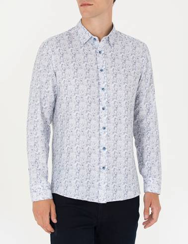 Mavi Slim Fit Uzun Kollu Gömlek