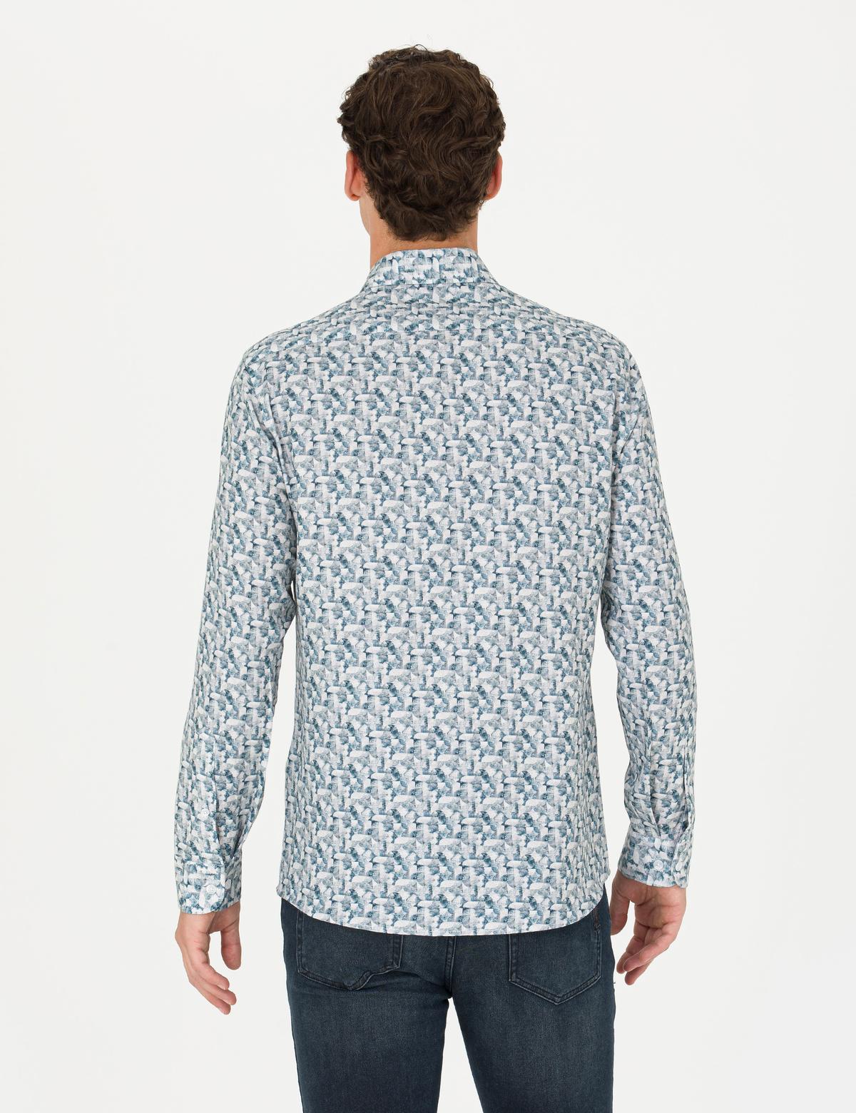 Petrol Slim Fit Uzun Kollu Gömlek - 50275621017