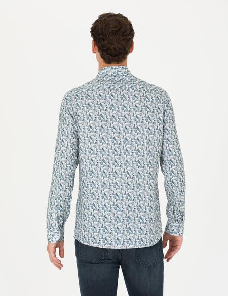 Petrol Slim Fit Uzun Kollu Gömlek - 50275621017