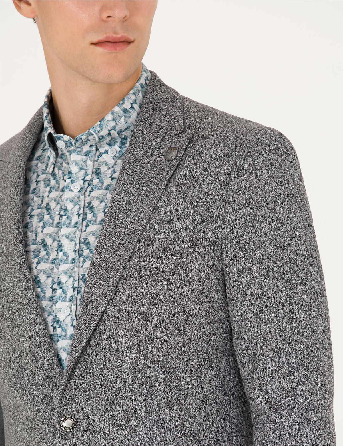 Gri Ekstra Slim Fit Blazer Ceket - 50274202008