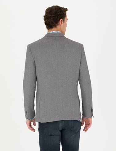 Gri Ekstra Slim Fit Blazer Ceket