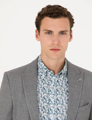 Gri Ekstra Slim Fit Blazer Ceket