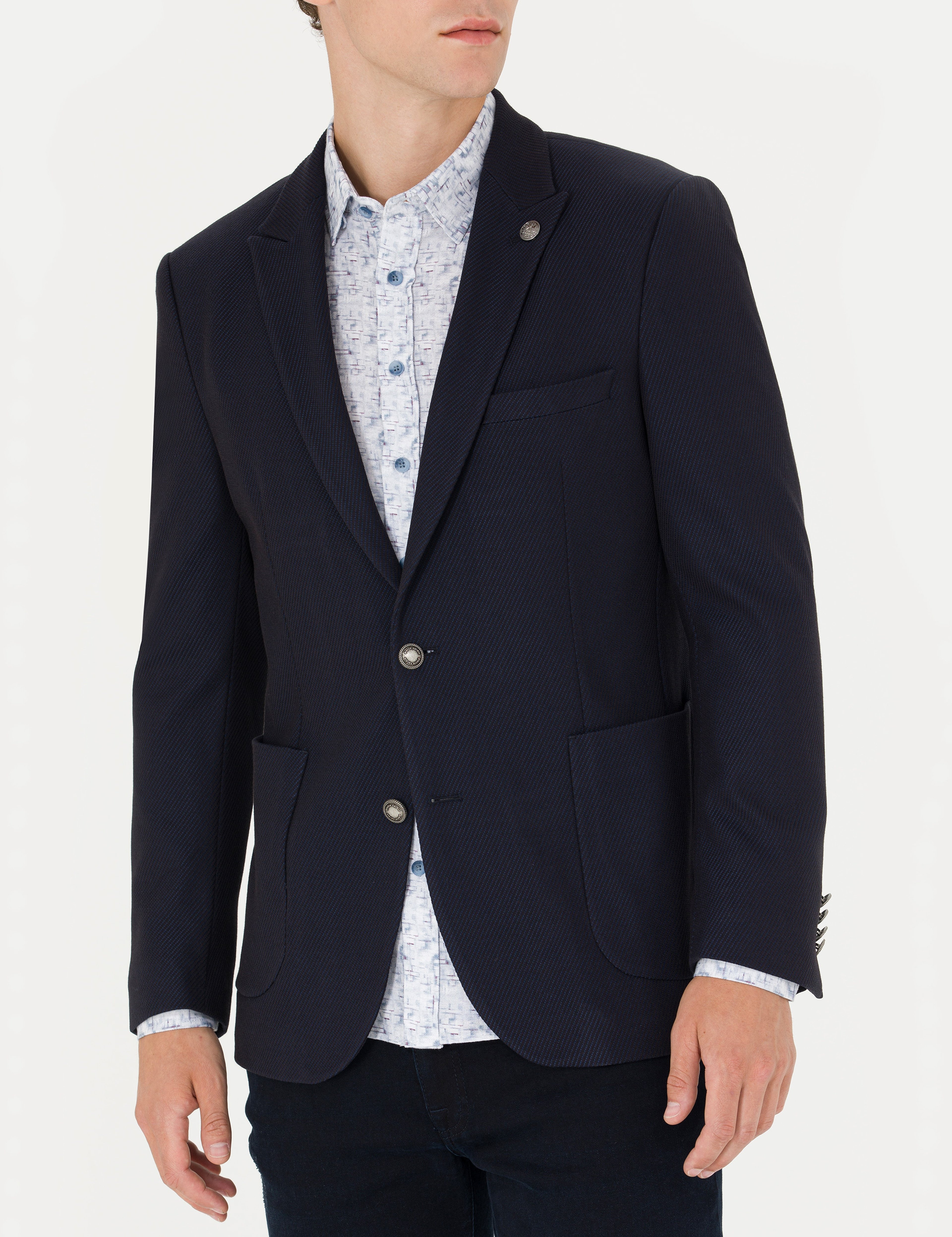 Lacivert Ekstra Slim Fit Blazer Ceket - Image 6