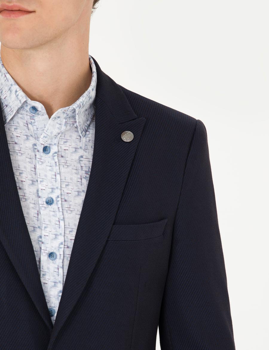 Lacivert Ekstra Slim Fit Blazer Ceket
