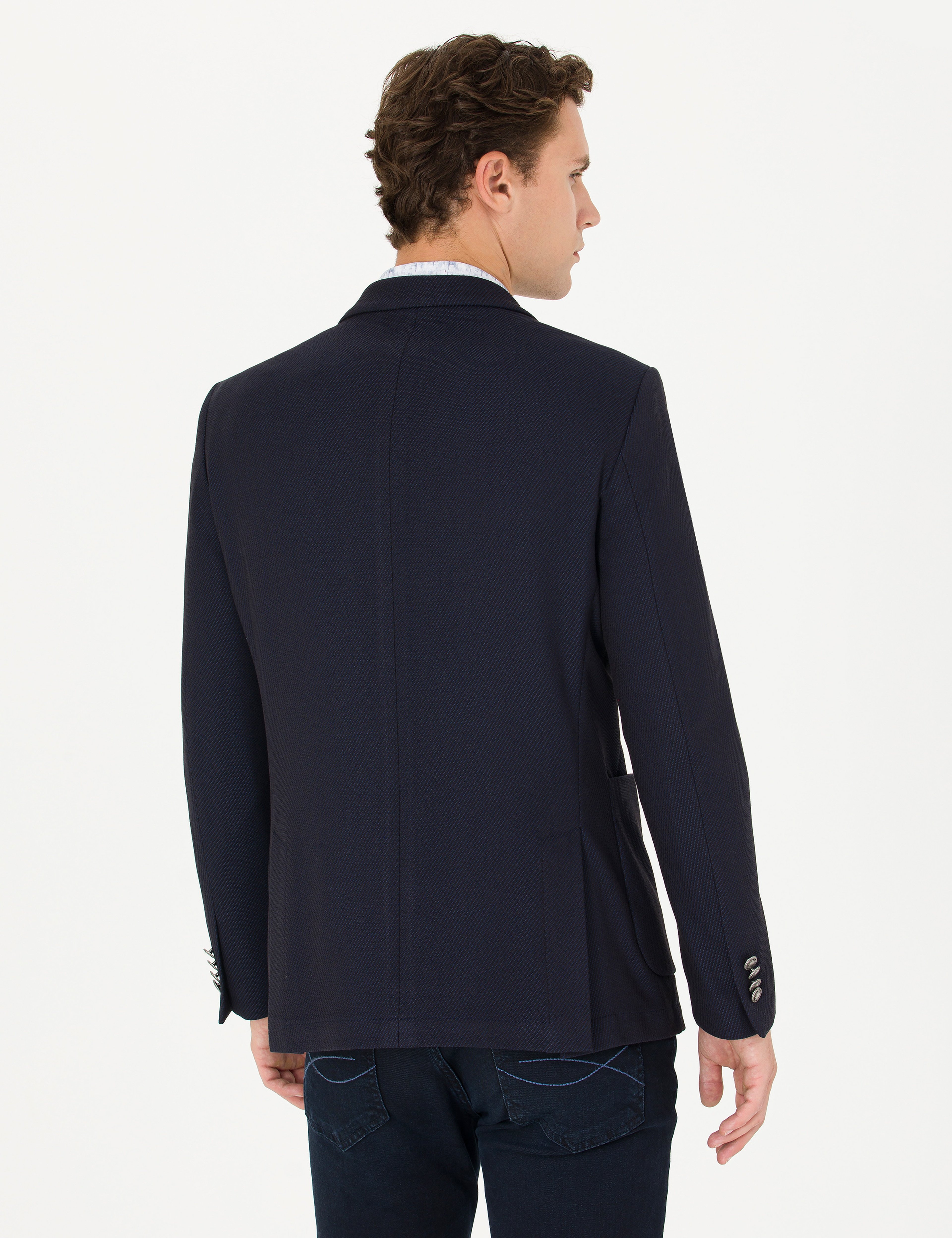 Lacivert Ekstra Slim Fit Blazer Ceket
