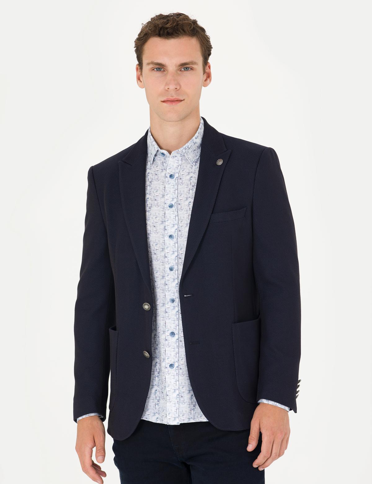 Lacivert Ekstra Slim Fit Blazer Ceket - 50274202053