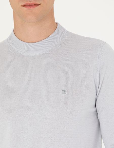 Krem Melanj Slim Fit Yarım Balıkçı Yaka Basic Triko Kazak - 50276534036