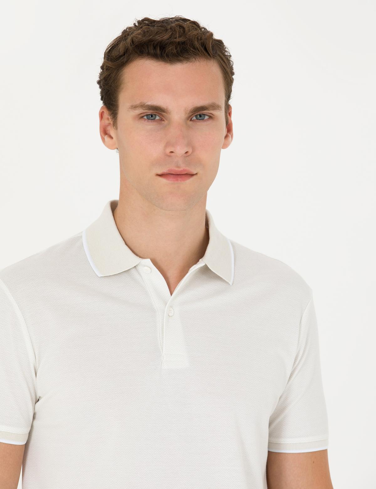 Açık Gri Slim Fit Polo Yaka Tişört - 50273588014