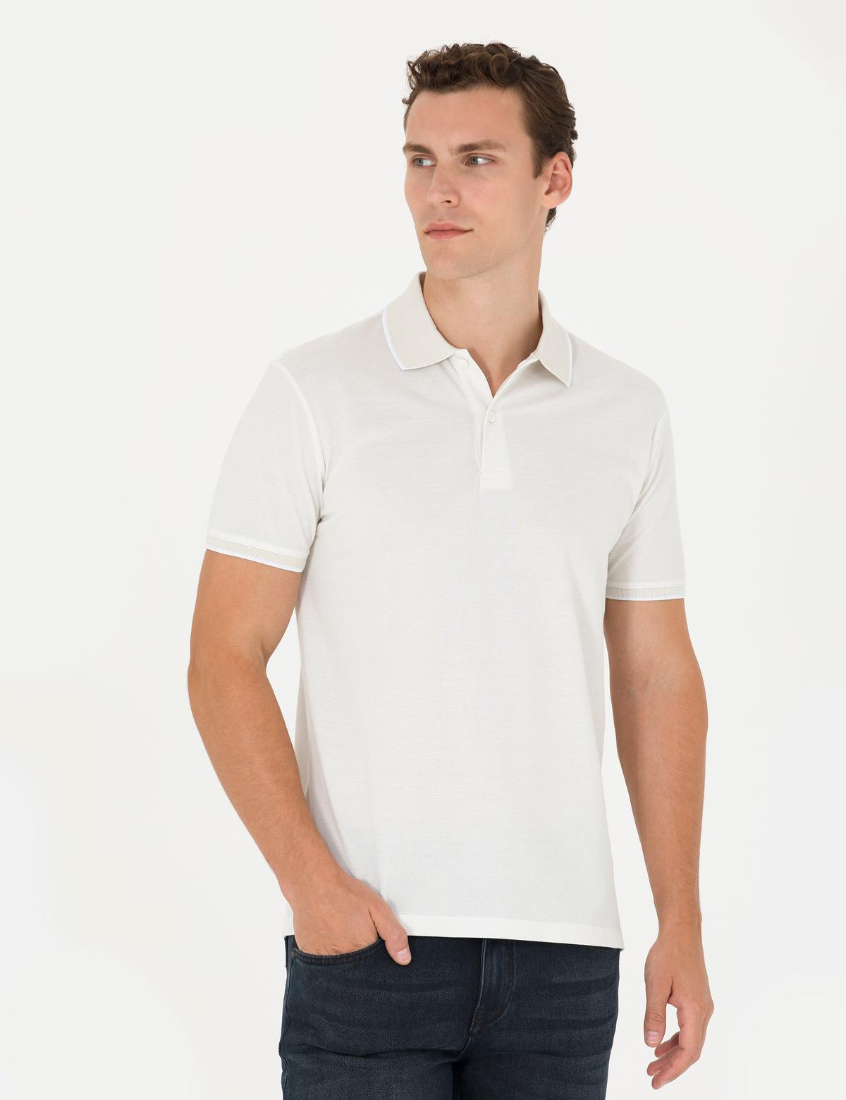Açık Gri Slim Fit Polo Yaka Tişört