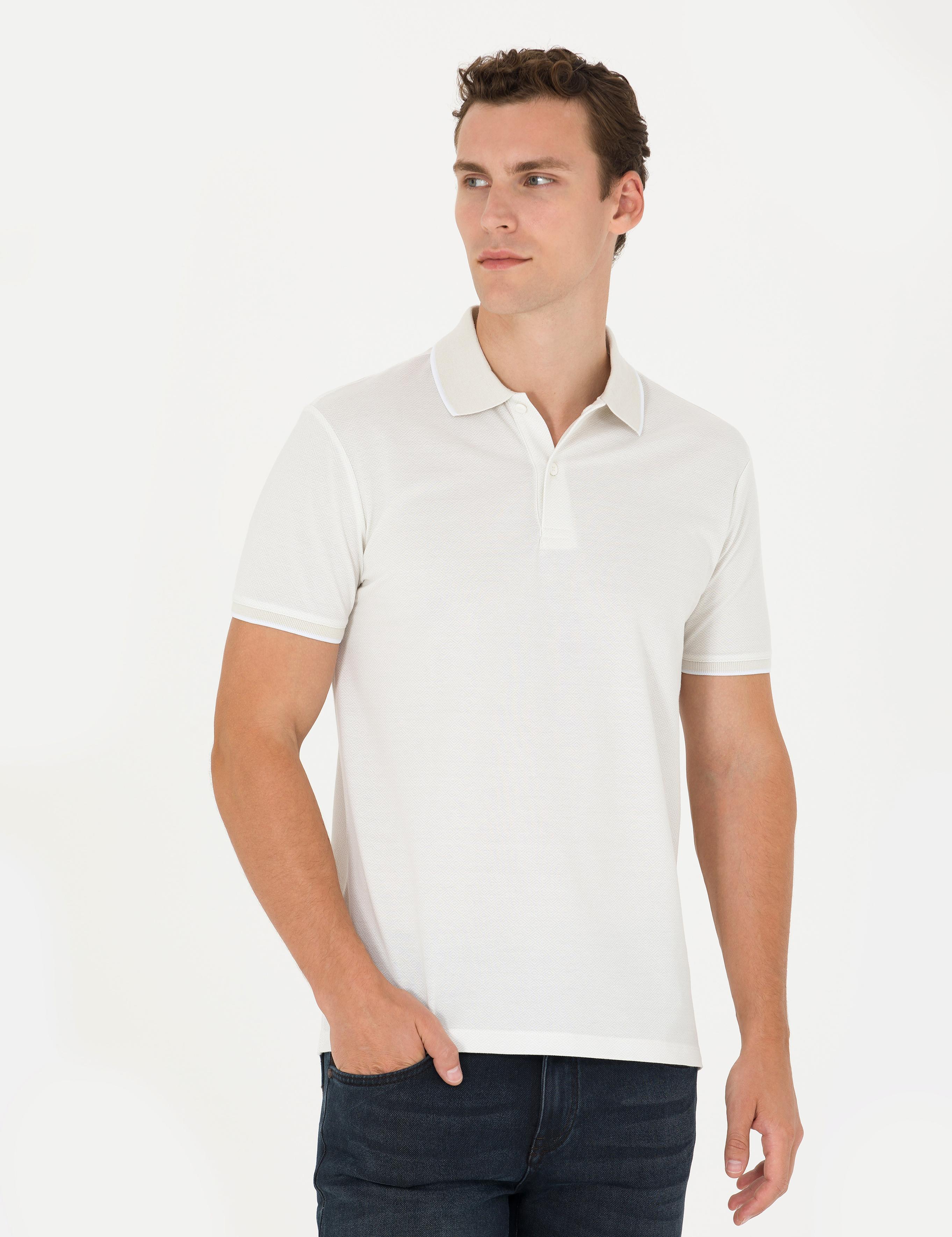 Açık Gri Slim Fit Polo Yaka Tişört