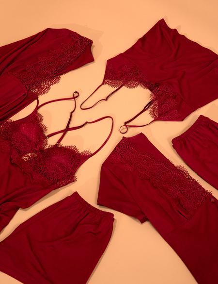 Bordo 6'lı Çeyiz Set - 50275644008