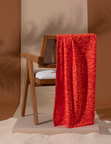 Nar Çiçeği %100 Pamuk Plaj Havlusu - 50275404002