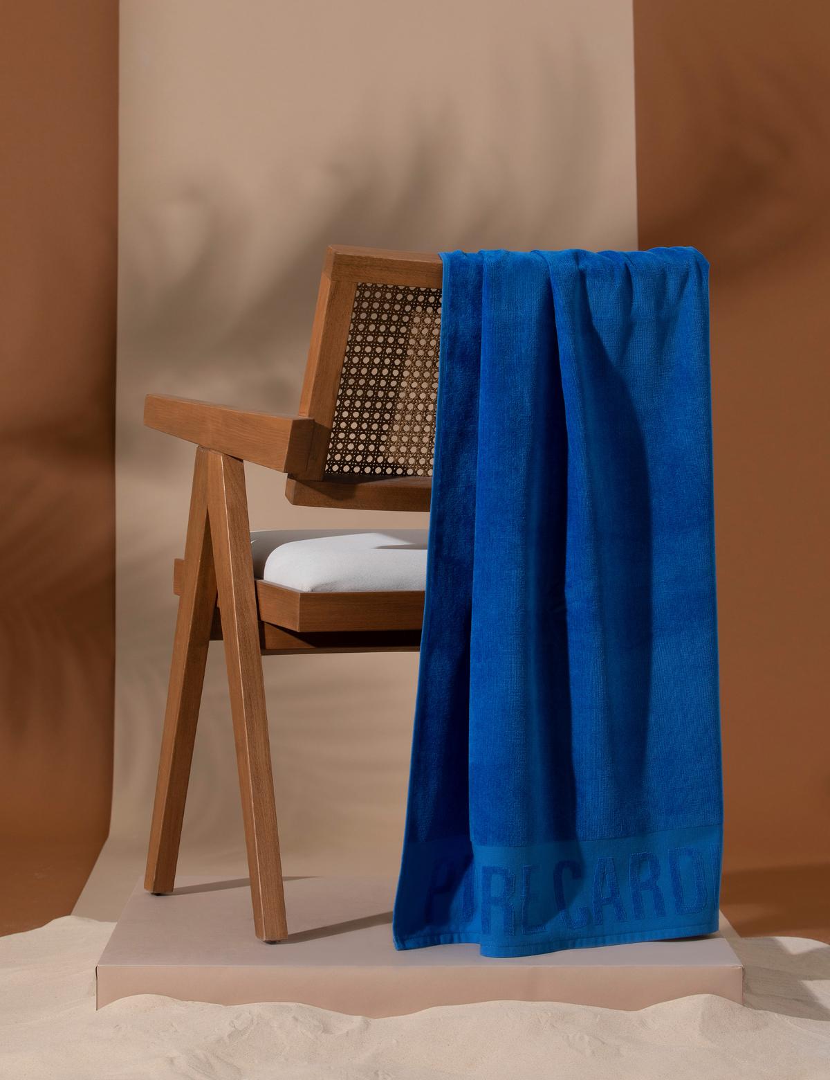 Mavi %100 Pamuk Plaj Havlusu