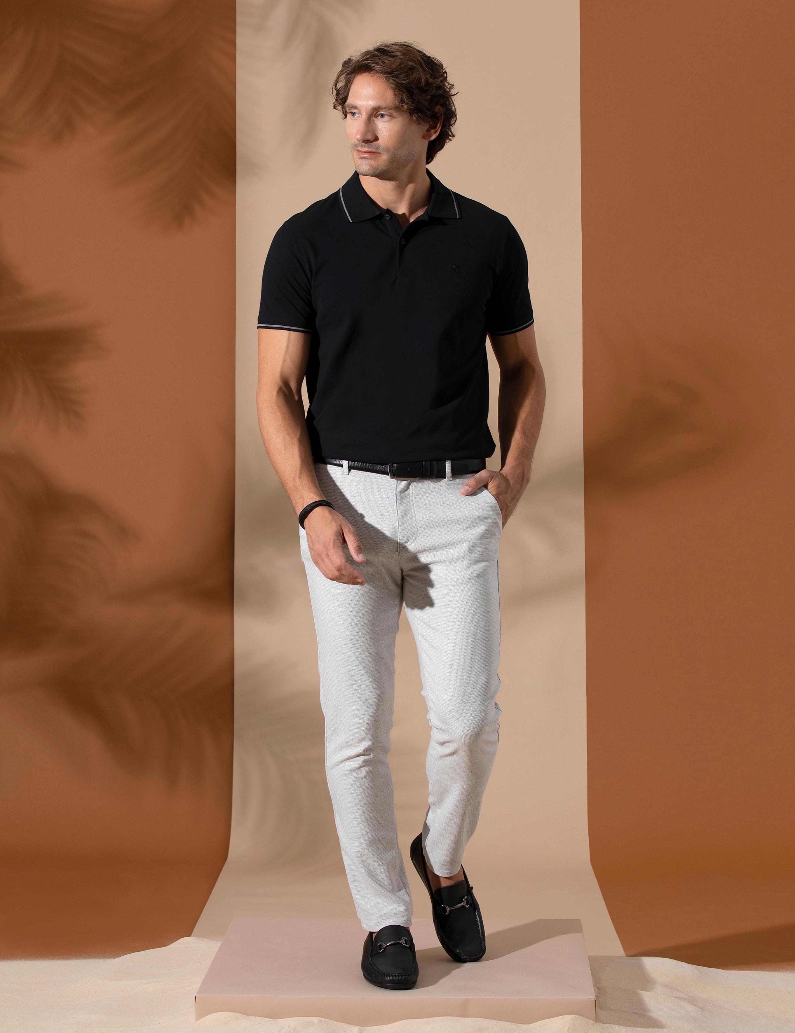 Siyah Slim Fit Polo Yaka Basic Tişört