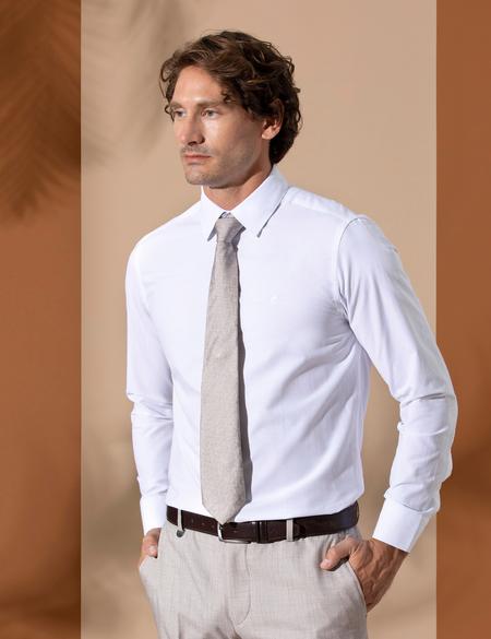 Beyaz Slim Fit Uzun Kollu Klasik Gömlek - 50258995018