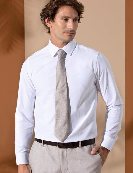 Beyaz Slim Fit Uzun Kollu Klasik Gömlek - 50258995018