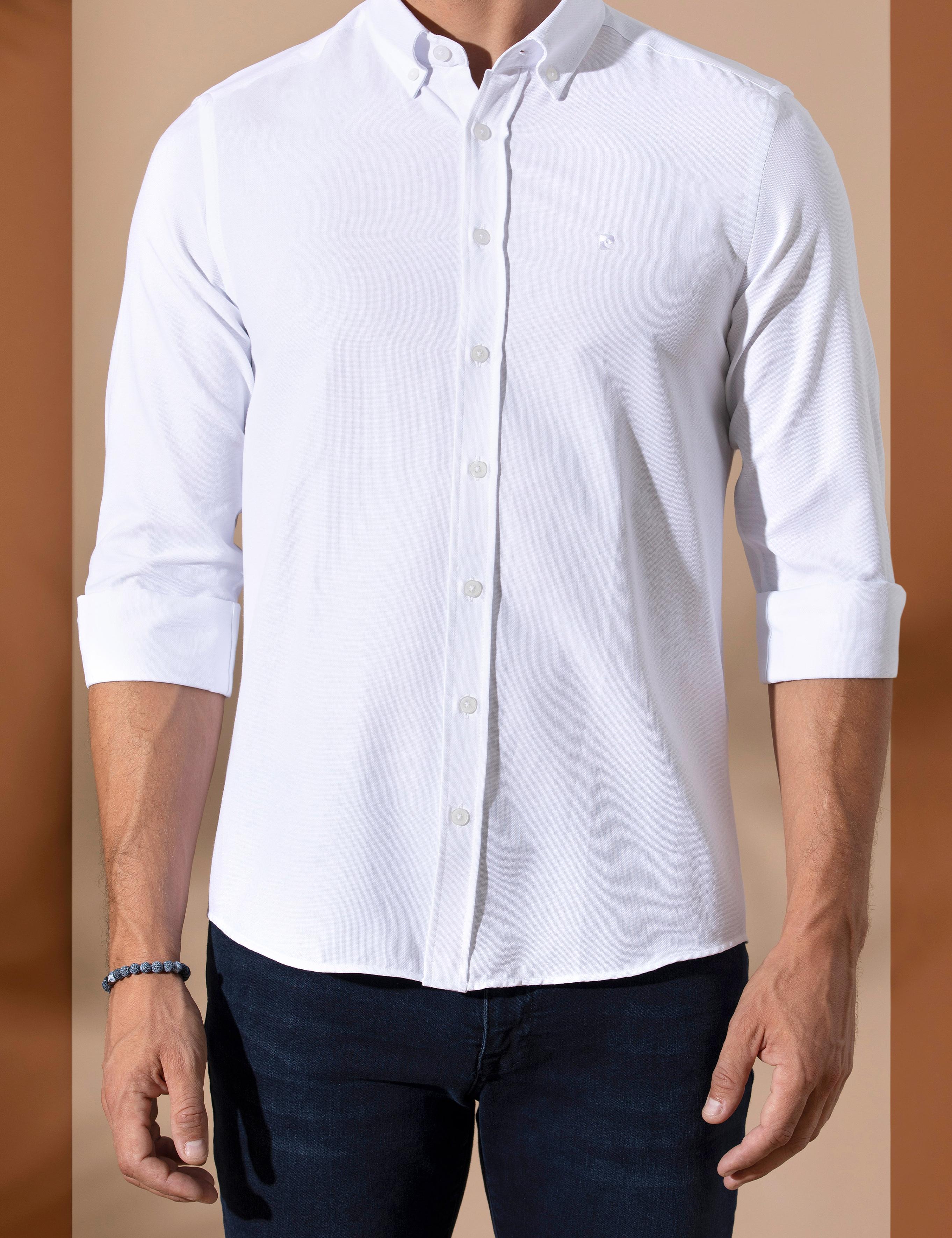 Beyaz Slim Fit Oxford Gömlek