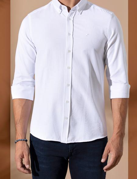 Beyaz Slim Fit Oxford Gömlek - 50258968032