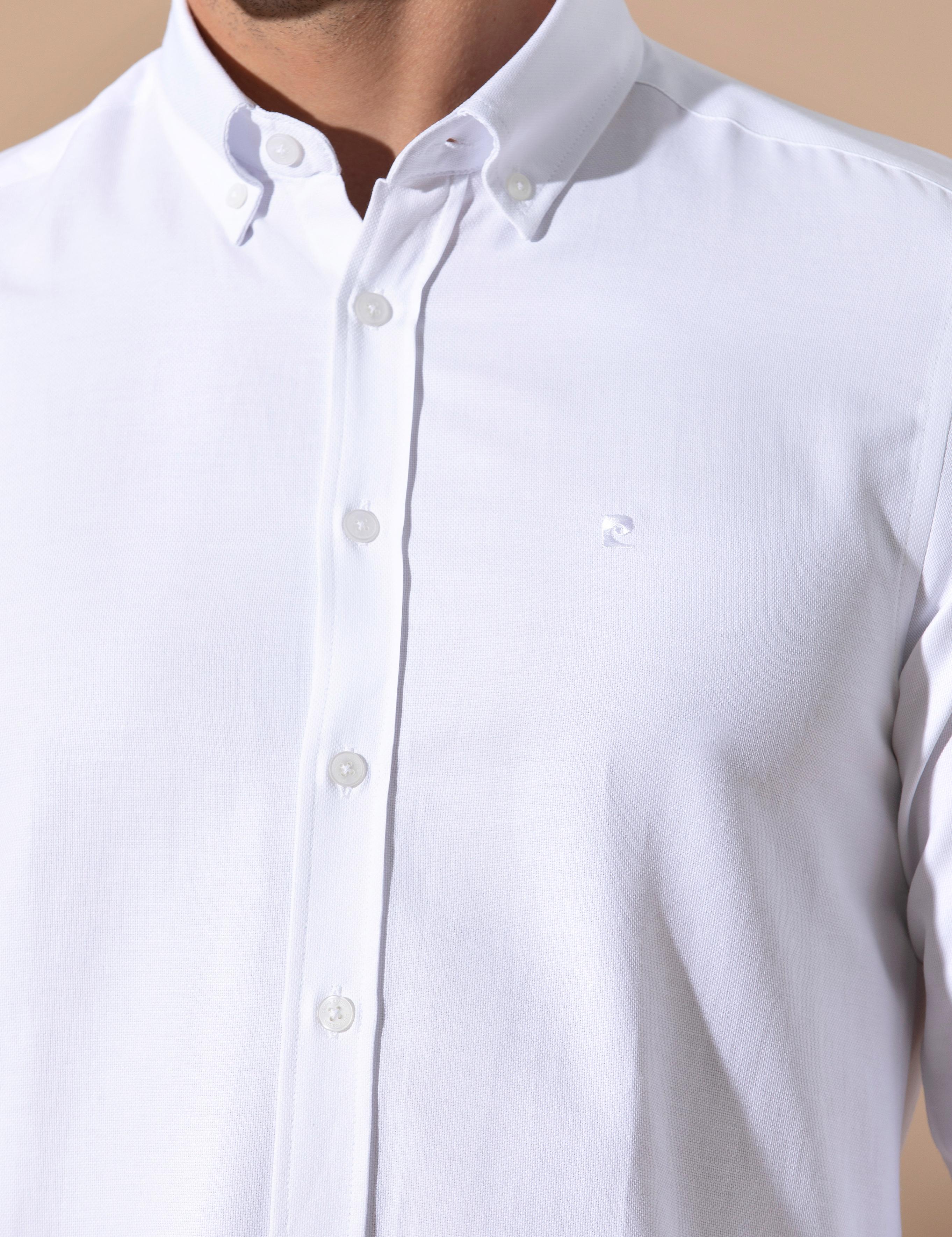 Beyaz Slim Fit Oxford Gömlek