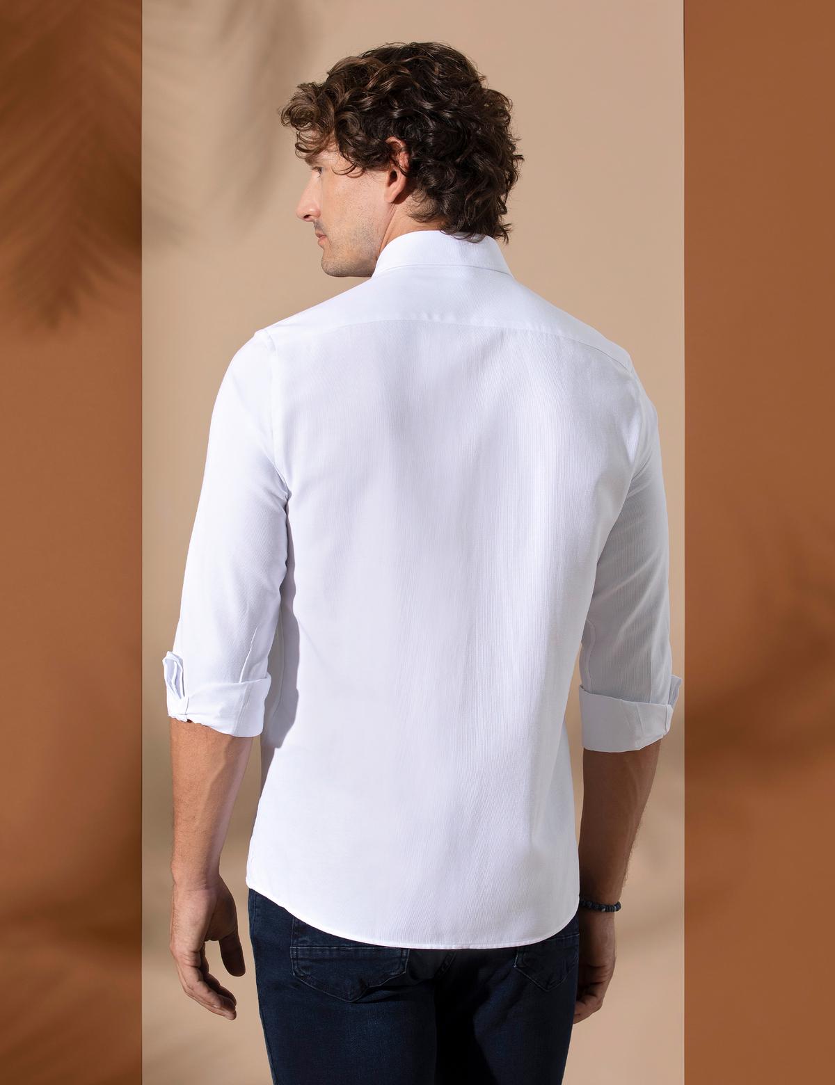 Beyaz Slim Fit Oxford Gömlek - 50258968032