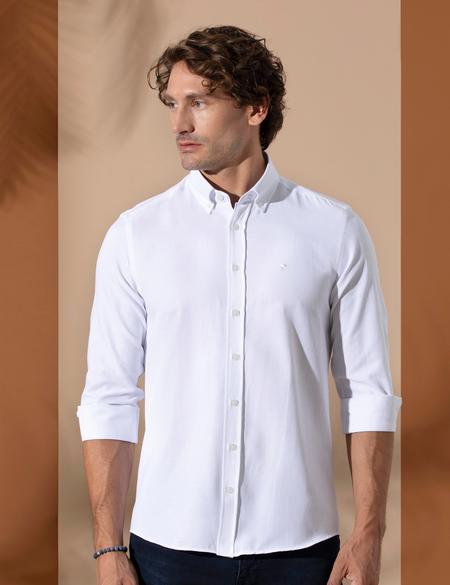 Beyaz Slim Fit Oxford Gömlek - 50258968032