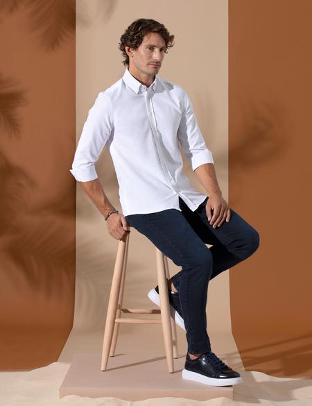 Beyaz Slim Fit Oxford Gömlek - 50258968032