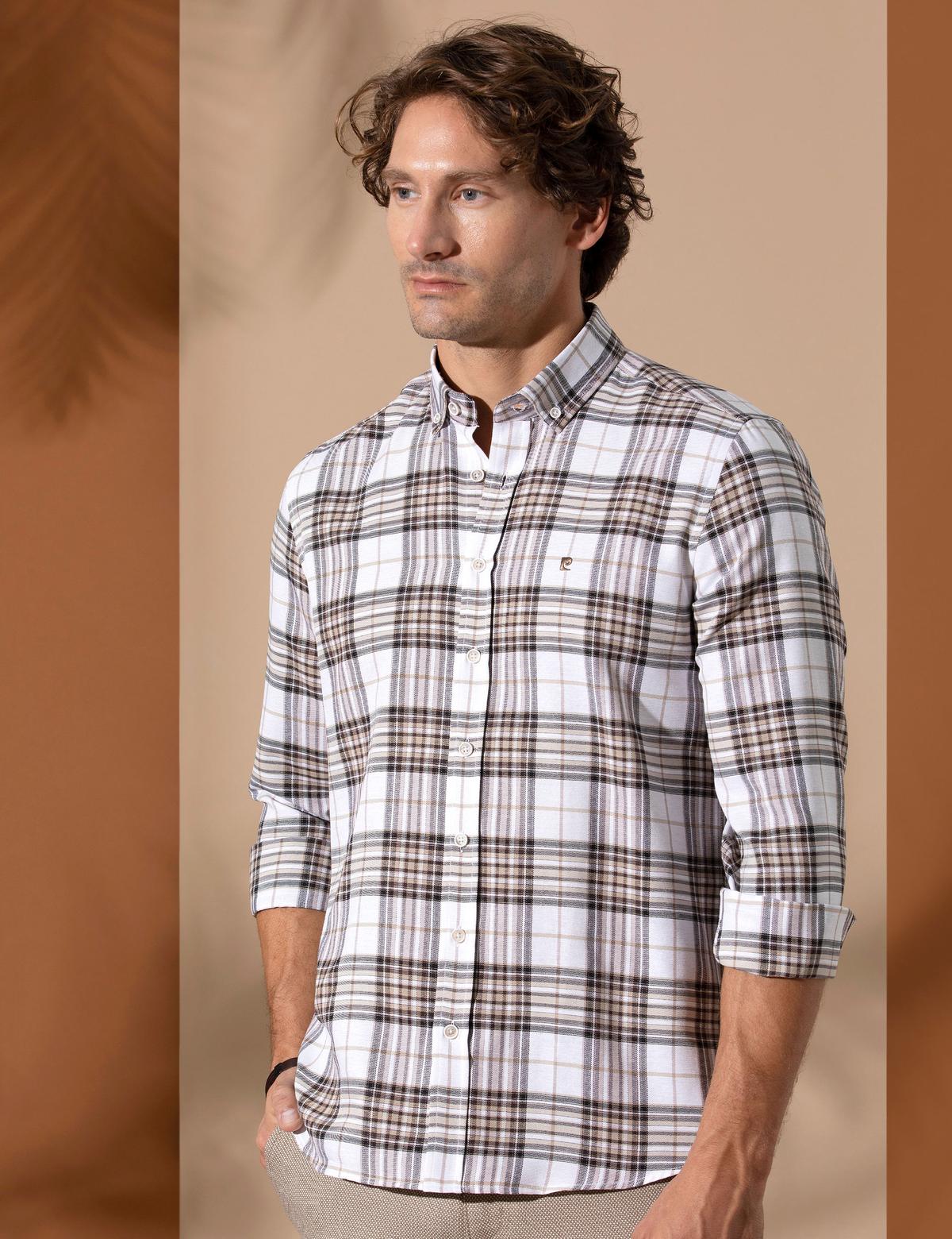 Kahverengi Slim Fit Uzun Kollu Gömlek - 50255295009