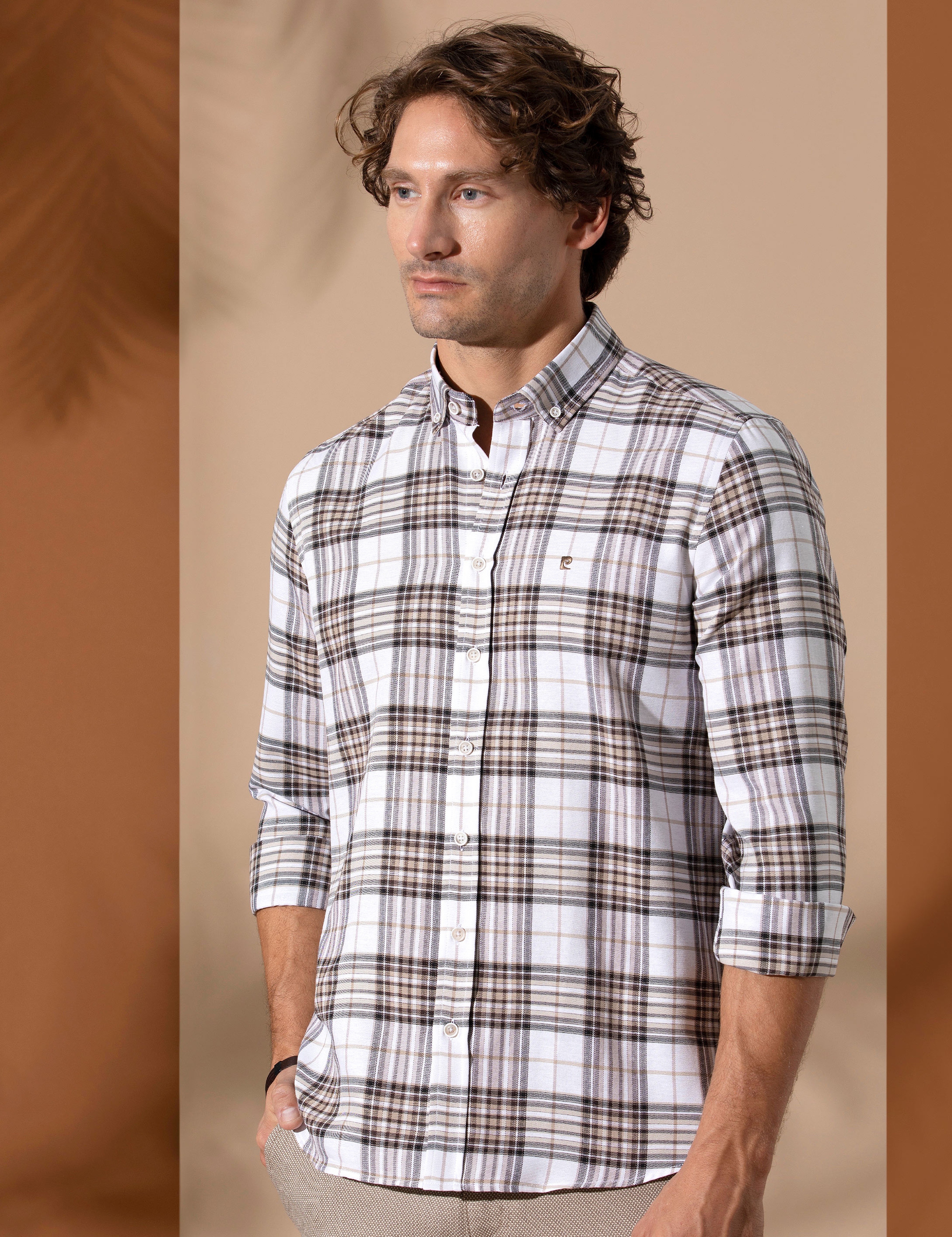 Kahverengi Slim Fit Uzun Kollu Gömlek - Image 2