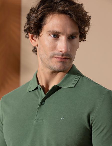 Haki Slim Fit Polo Yaka Basic Tişört - 50269606181