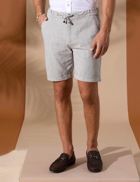 Koyu Bej Slim Fit Beli Lastikli Bermuda Şort - 50270741015