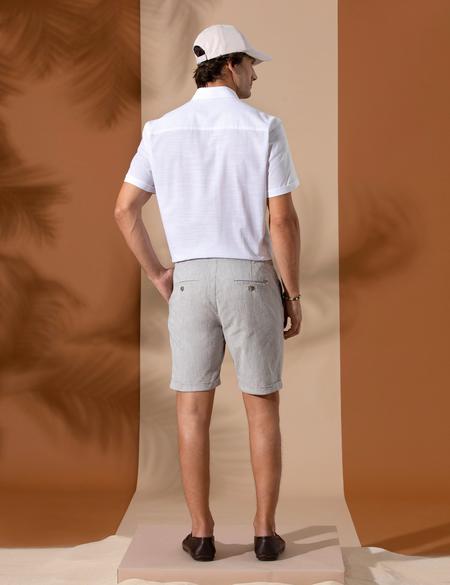 Koyu Bej Slim Fit Beli Lastikli Bermuda Şort - 50270741015