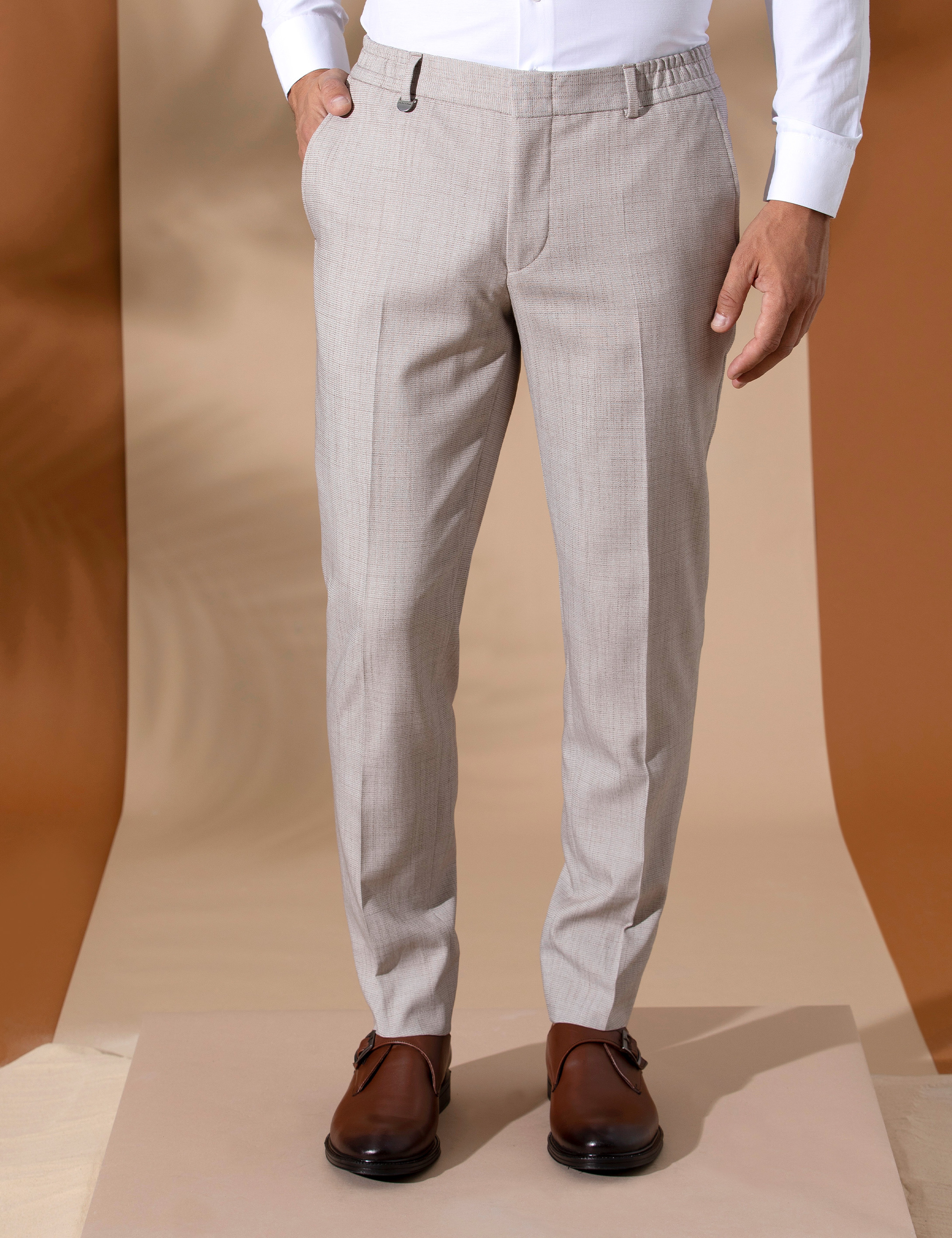 Açık Kahverengi Ex. Slim Fit Kumaş Pantolon - Image 2