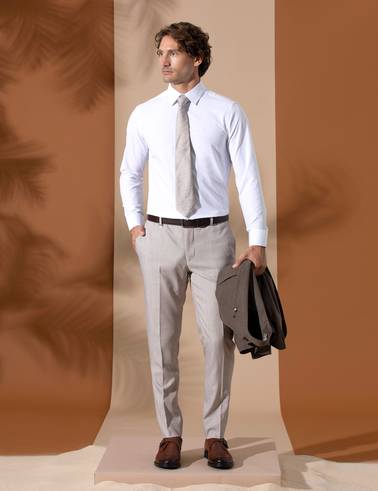 Açık Kahverengi Ex. Slim Fit Kumaş Pantolon