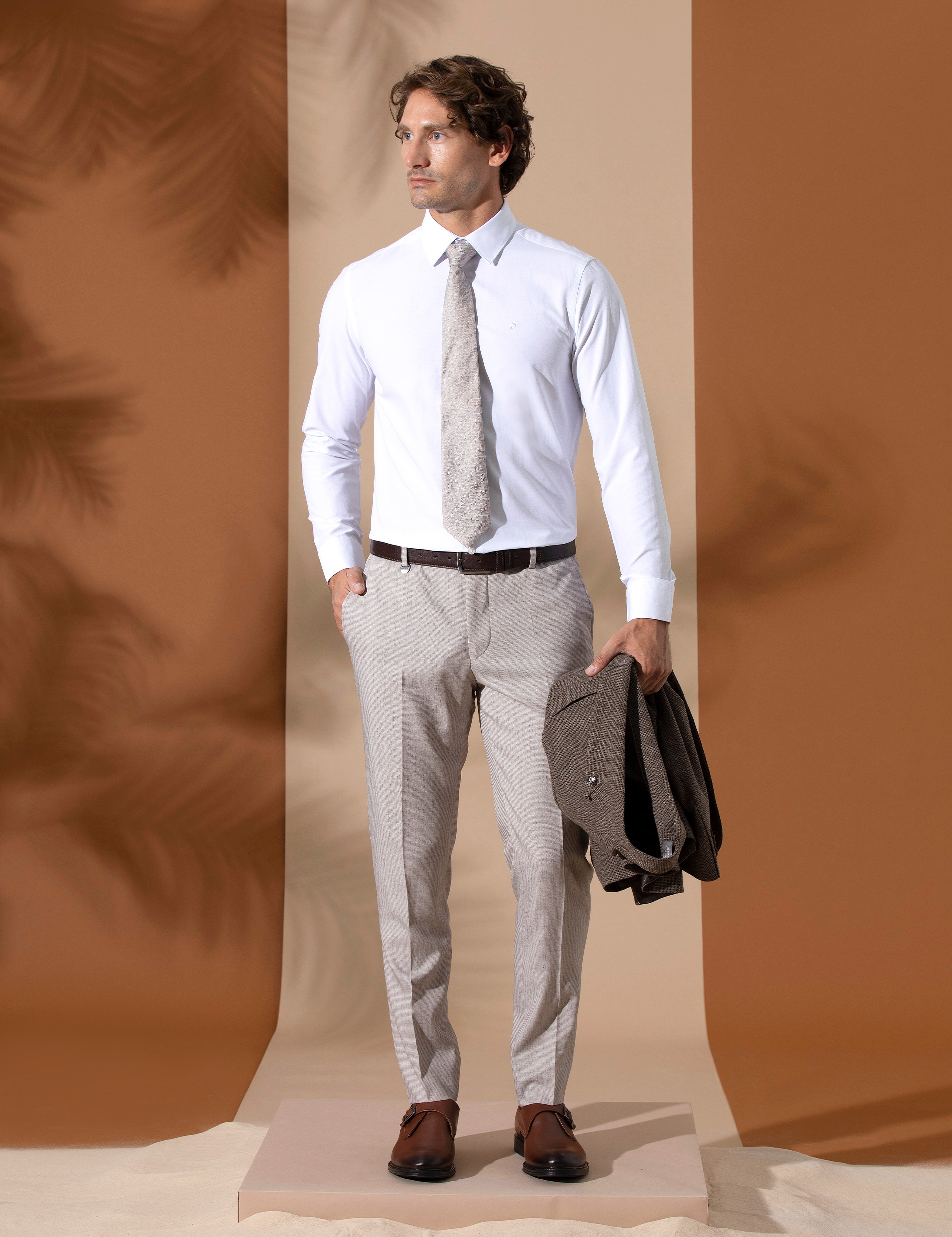 Açık Kahverengi Ex. Slim Fit Kumaş Pantolon - Image 1