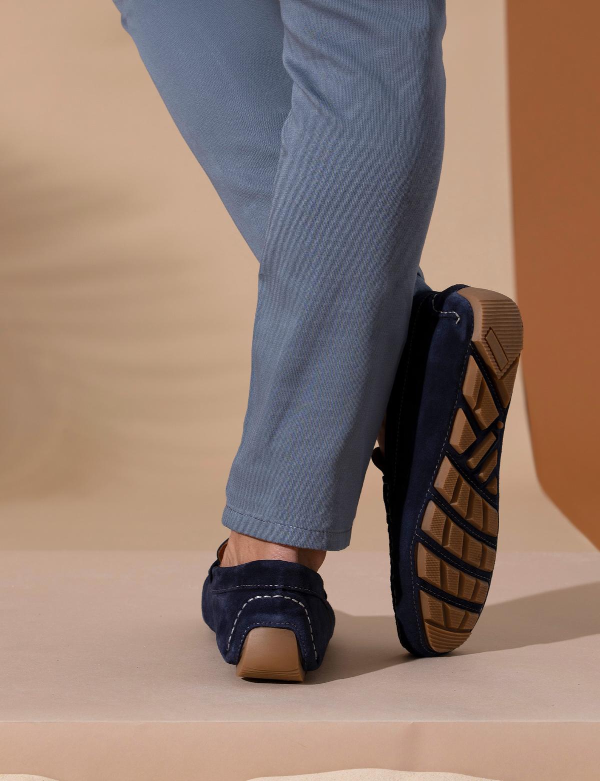 Lacivert %100 Deri Loafer Ayakkabı - 50267874036