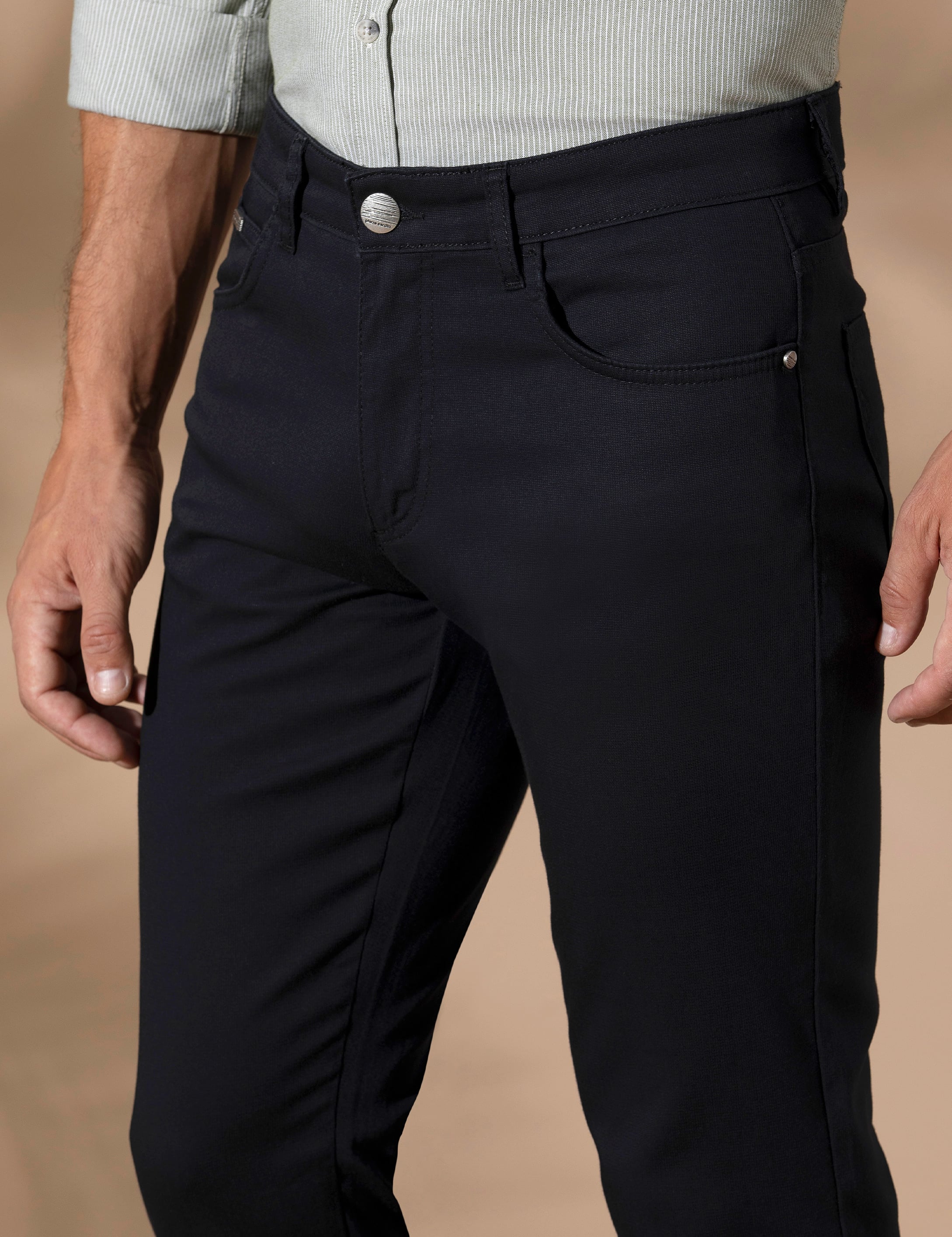 Siyah Slim Fit 5 Cep Chino Pantolon - Image 6