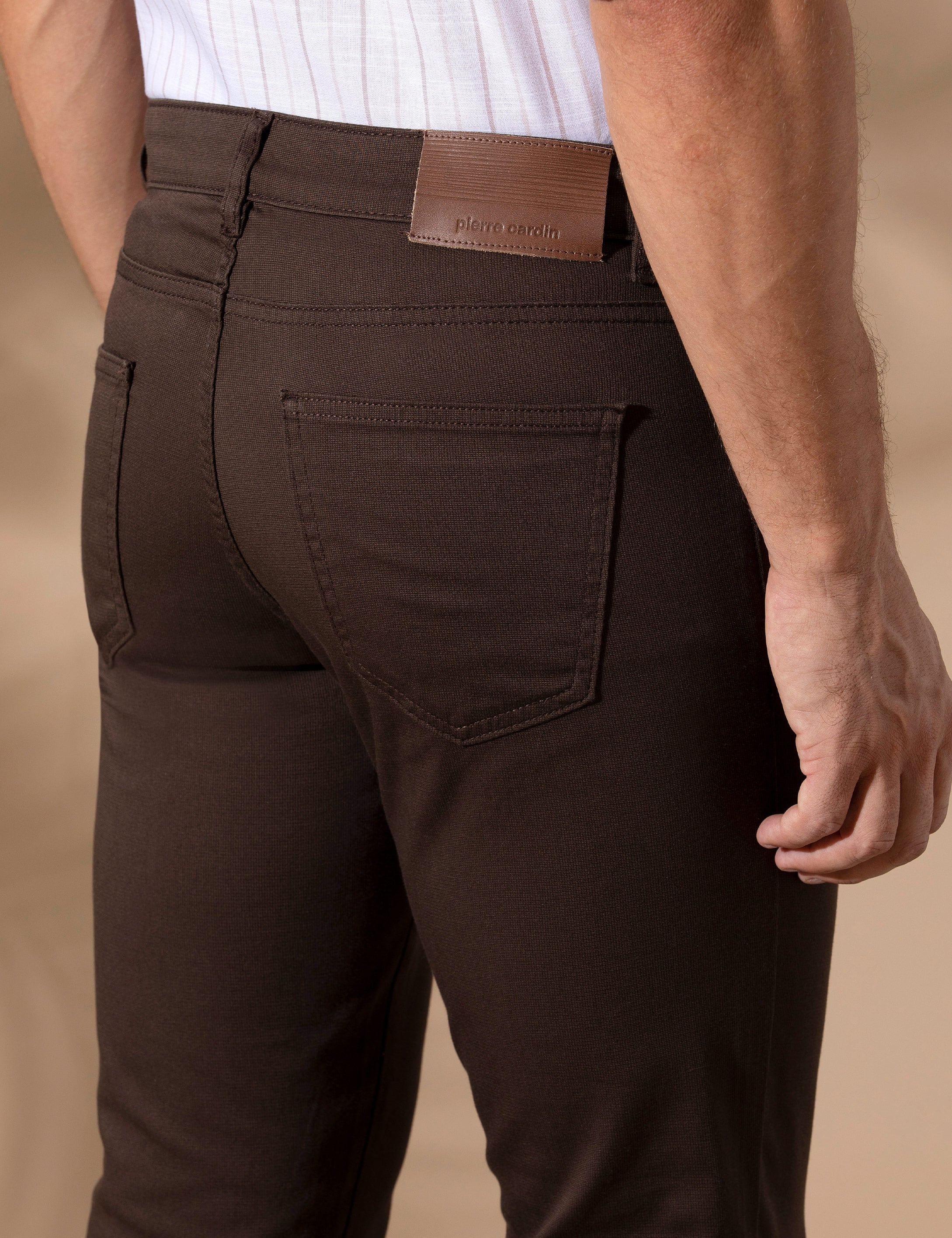 Kahverengi Slim Fit 5 Cep Chino Pantolon - Image 7
