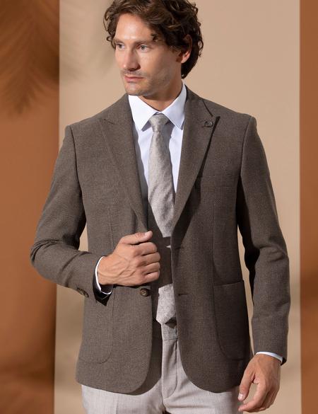 Kahverengi Spor Blazer Ceket - 50275549092
