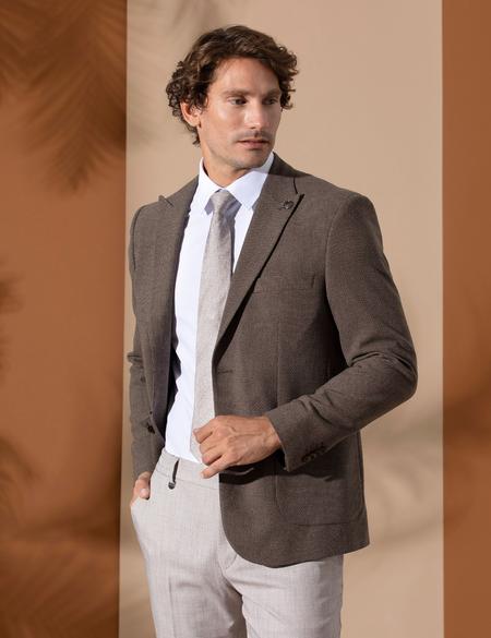 Kahverengi Spor Blazer Ceket - 50275549086