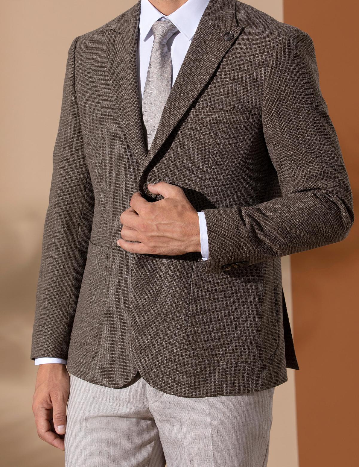 Kahverengi Spor Blazer Ceket - 50275549092