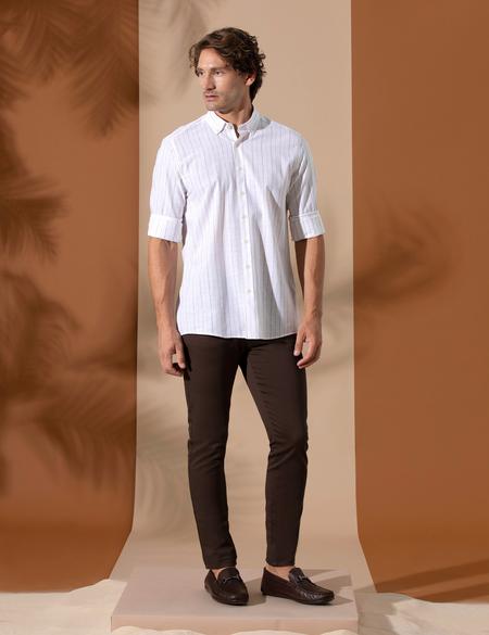 Bej Regular Fit Uzun Kollu Gömlek - 50272265002